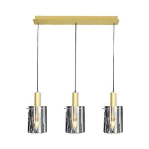Lustră pe cablu ARCADIA 3xE27/60W/230V auriu/fumuriu imagine