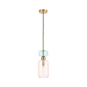 Lustră pe cablu MOLLY 1xE14/40W/230V d. 12 cm auriu/roz/albastru imagine
