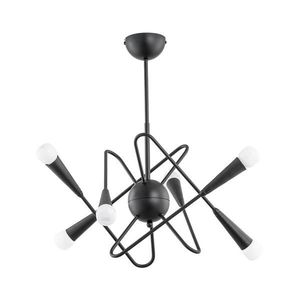 Lustră pe tijă APPER 6xE14/10W/230V negru imagine
