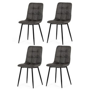 Set de scaune de sufragerie Vintage CT-281 BK3, 4buc, gri imagine