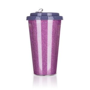 Banquet Cană de călătorie cu pereți dubli GLITTERS 0, 5 l, roz, roz imagine