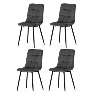 Set de scaune de sufragerie CT-281 GREY4, 4 buc, gri închis imagine