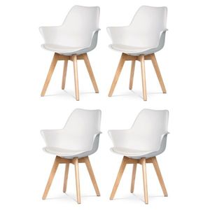 Set de scaune de sufragerie CT-771 WT, 4 buc, alb imagine