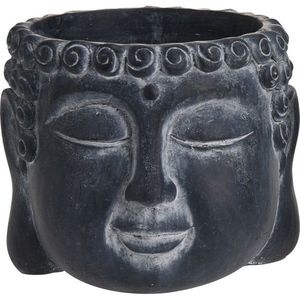 Mască de ghiveci de flori Buddha, beton gri închis, 16 x 12, 5 x 16 cm imagine