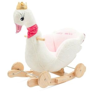 Baby Mix Jucărie balansoar cu roți și melodie Swanalb, 61 x 32 x 52 cm imagine