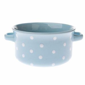 Bol din ceramică cu buline 560 ml, albastru deschis imagine