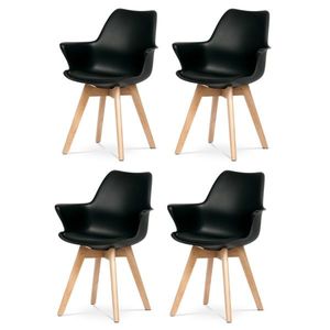 Set de scaune de sufragerie CT-771 BK, 4 buc, negru imagine