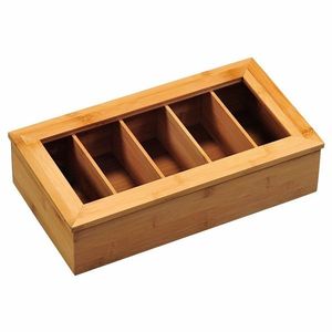 Organizator ceai Kesper 58900 bambus, 5compartimente , 36 x 20 x 9 cm imagine