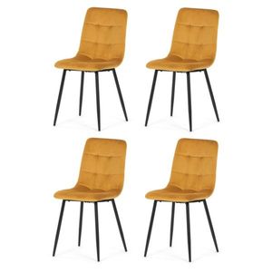 Set de scaune de sufragerie CT-281 YEL4, 4 buc, galben imagine