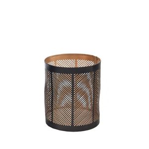 Suport de lumânări din metal În Decor Line negru, 10 x 10 x 12 cm imagine