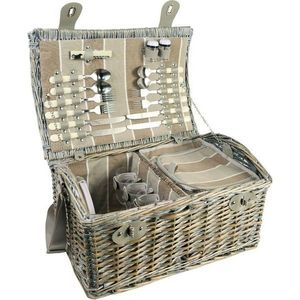 Coș picnic pentru 4 persoane Brown, 46 x 31x 21 cm imagine