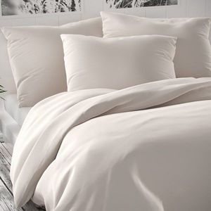 Lenjerie de pat din satin Luxury Collection, alb, alb, 140 x 220 cm, 70 x 90 cm imagine