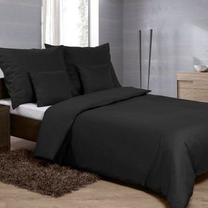 Lenjerie de pat MATEX Satin negru , 140 x 200 cm, 70 x 90 cm, negru imagine