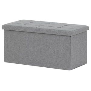 Taburet cu spațiu de depozitare, gri, 76 x 37 x 37cm, gri imagine