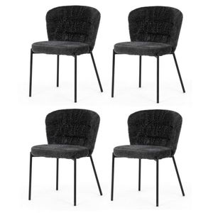 Set de scaune de sufragerie Bouclé CT-W1077 GREY2, 4 buc, gri imagine