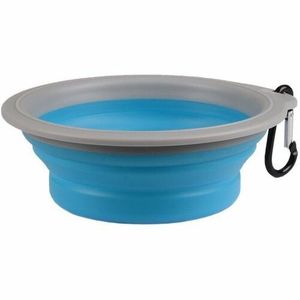 Castron de călătorie Flamingo din silicon 375 ml, albastru/gri imagine