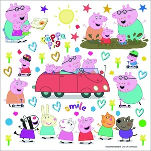 Decorațiune autoadezivă Peppa Pig Car, 30 x 30 cm imagine