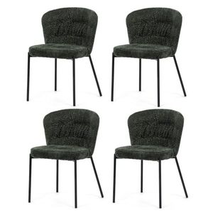 Set de scaune de sufragerie Bouclé CT-W1077 GRN2, 4 buc, verde imagine