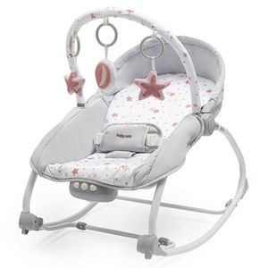 Baby Mix Scaun balansoar multifuncțional pentrucopii Stars roz, 80 x 40 x 70 cm imagine