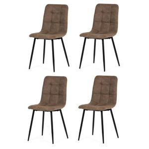Set de scaune de sufragerie Vintage CT-281 COF3, 4buc, maro închis imagine