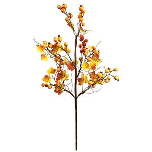 Ramură decorativă de toamnă cu măceșe, 60 x 15 cm imagine