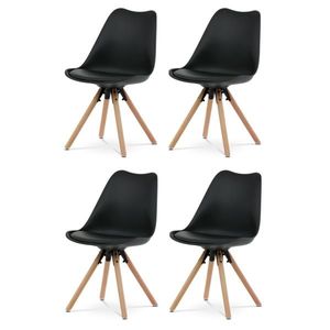 Set de scaune de sufragerie CT-762 BK, 4 buc, negru imagine