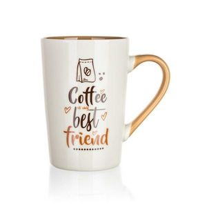 Set 4 căni din ceramică Banquet COFFE BESTFRIEND 450 ml, alb imagine