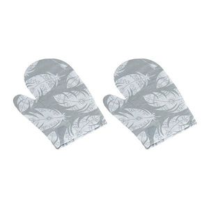 Mănușă de bucătărie Bellatex Pene gri, 28 x 18 cm, 2 buc imagine