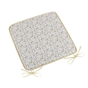 Pernă de scaun Bellatex EMA netedă Flower bej-albastru, 40 x 40 cm imagine