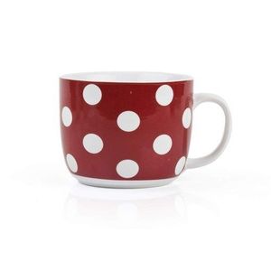 Cana pentru supă Banquet cu buline 730 ml, roșu imagine