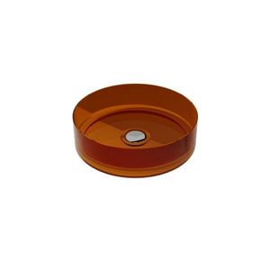 Lavoar rotund tip bol Besco Enya d 36cm ResiCast transparent ventil click-clack crom Earth Rust imagine