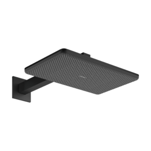 Palarie de dus Hansgrohe Raindance Alive Select Q 210x340 2jet EcoSmart cu brat de dus de perete 39cm negru mat imagine