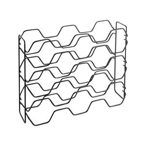 Suport, stativ pentru 15 sticle de vin, Hexagon 15 Lava, finisaj negru, 43x12x34 cm imagine