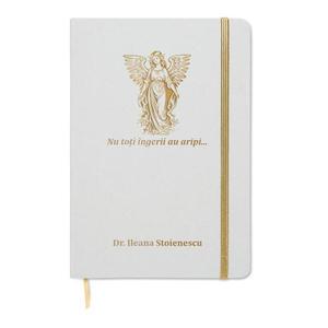 Agenda A5, Piksel, coperta tare, gravabila, alb-auriu, Inger, Mesaj, Doctor, hartie reciclata 160 pagini, inchidere elastica imagine