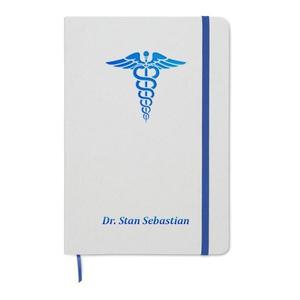 Agenda A5, Piksel, coperta tare, gravabila, alb-albastru, Medicina, Doctor, hartie reciclata 160 pagini, inchidere elastica imagine