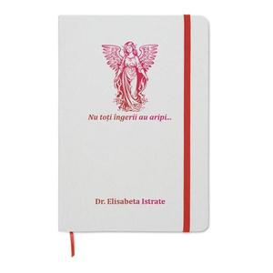 Agenda A5, Piksel, coperta tare, gravabila, alb-rosu, Inger, Mesaj, Doctor, hartie reciclata 160 pagini, inchidere elastica imagine