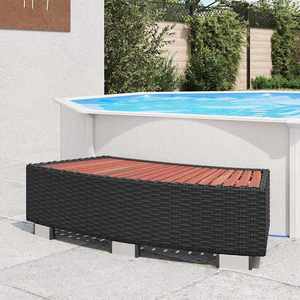 vidaXL Treaptă pentru spa, negru, 92 x 45 x 25 cm, poliratan imagine