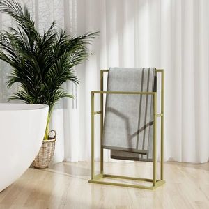 vidaXL Suport de prosoape autonom, auriu, 48x24x78, 5 cm, fier imagine