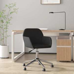 vidaXL Scaun de birou pivotant, negru, material textil imagine