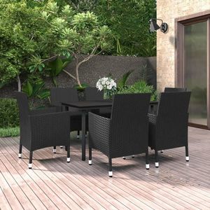 vidaXL Set mobilier de grădină cu perne, 7 piese, poliratan și sticlă imagine