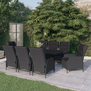 vidaXL Set de mobilier pentru grădină, 9 piese, gri închis imagine