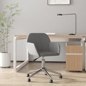 vidaXL Scaun de birou pivotant, gri deschis, material textil imagine