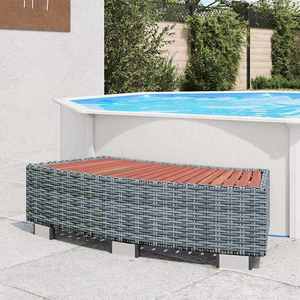 vidaXL Treaptă pentru spa, gri, 92 x 45 x 25 cm, poliratan imagine