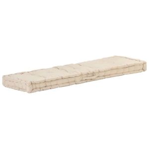 vidaXL Pernă podea canapea din paleți, bej, 120 x 40 x 7 cm, bumbac imagine