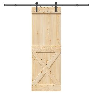 vidaXL Ușă glisantă cu set de feronerie 80x210 cm, lemn masiv de pin imagine
