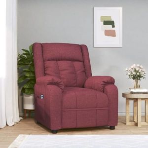 vidaXL Fotoliu rabatabil electric, roșu vin, material textil imagine