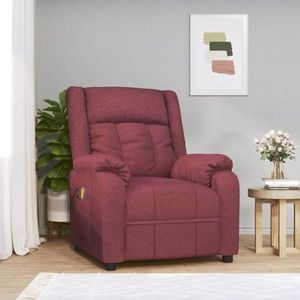 vidaXL Fotoliu de masaj, roșu vin, material textil imagine