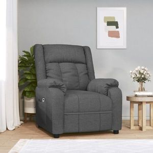 vidaXL Fotoliu rabatabil electric, gri închis, material textil imagine