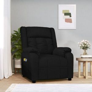 vidaXL Fotoliu de masaj electric rabatabil, negru, textil imagine