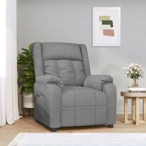 vidaXL Fotoliu rabatabil electric, gri deschis, textil imagine